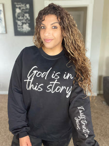 God is in this story with sleeve saying