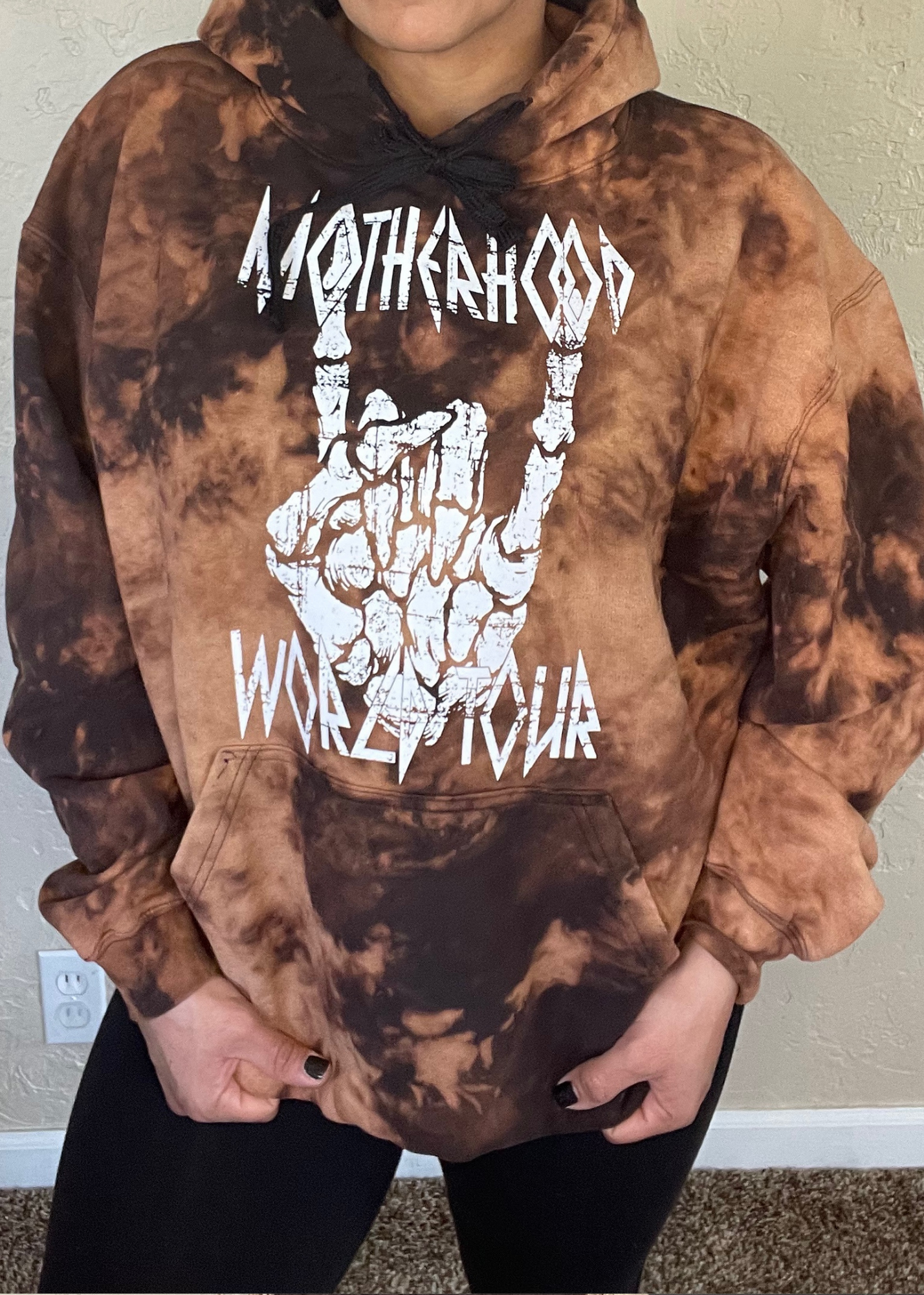 Motherhood world tour acid wash hoodie